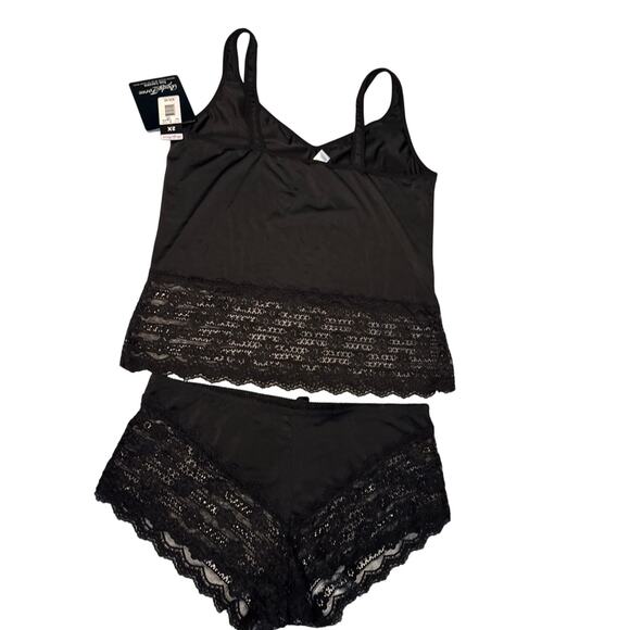 Body Form Fine Lingerie NWT MSRP $30 black two piece camisole and panties. - Picture 7 of 7